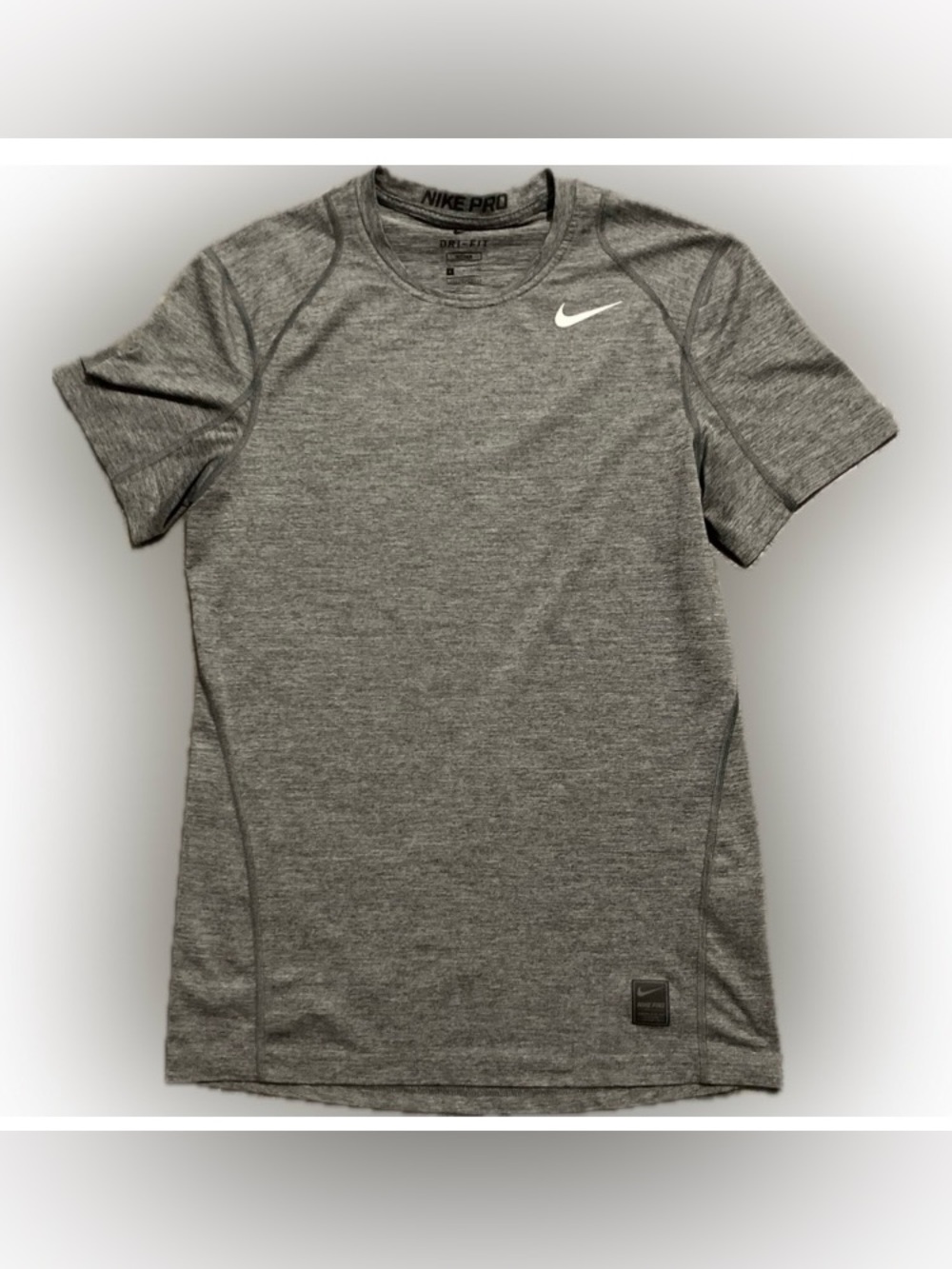 Nike Pro Gray Short Sleeve Dri-FIT Fitted Performance Tee. Men’s Size S